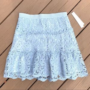 Aqua Sky Blue Lace/Eyelet Skirt